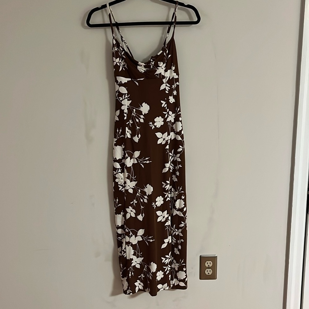 NWT urban outfitters brown floral print midi dress